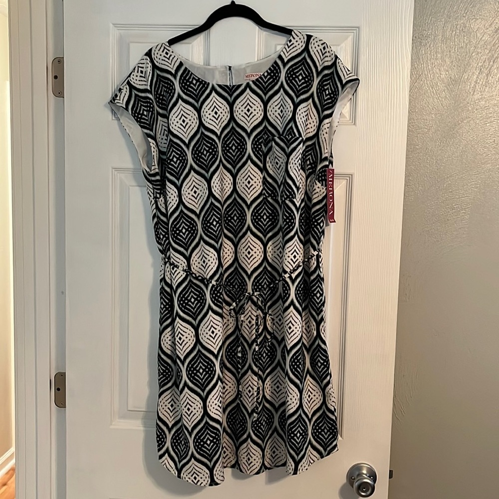 BNWT Merona XXL Leaf Print Dress with belt and pockets